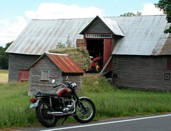 Triumph and barn