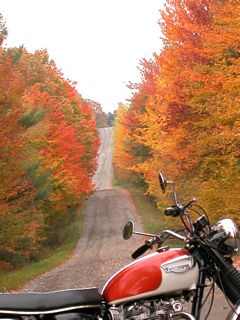Fall colors and motorcycle