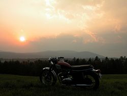 Sunset and motorcycle
